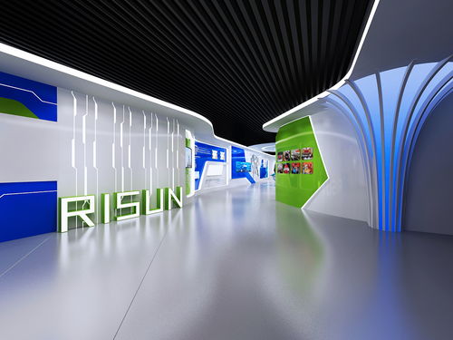 化工類企業展臺科技感現代風 3d效果圖設計